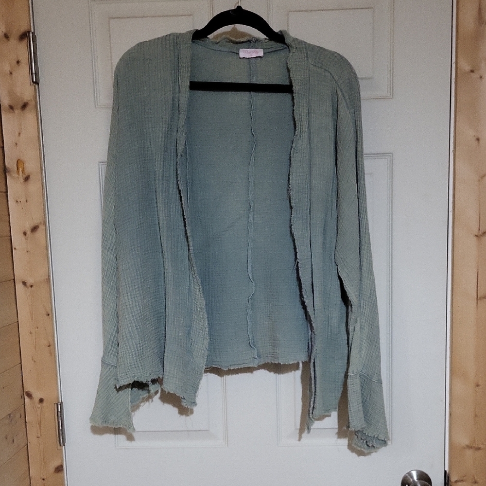 Women's Green Shirt Cardigan